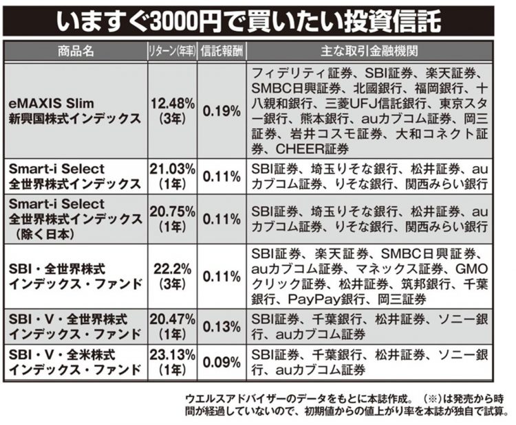 3000円で買える注目の投資信託（その2）