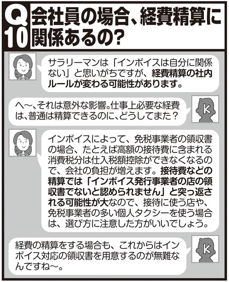 会社員の場合、インボイス制度が経費精算に関係あるの？