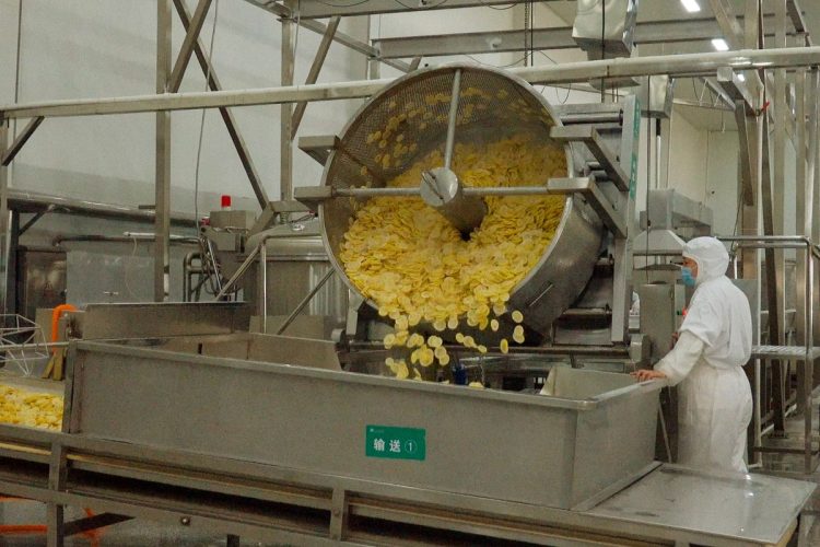 中国の製造工場で加工されるレモン（写真提供／アサヒビール）