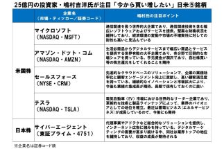 【“日本のバフェット”に学んだ投資哲学】株式25億円以上を保有する投資家・嶋村吉洋氏が厳選、今こそ買い増したい「日米の超王道銘柄」5選