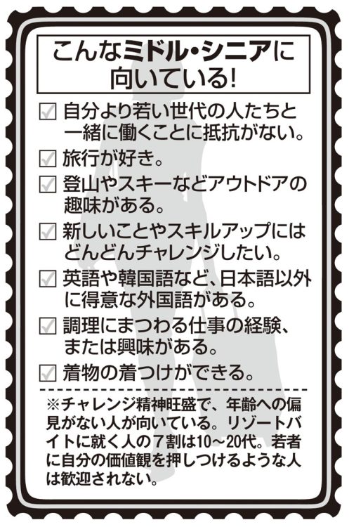 「リゾートバイト」はこんなミドル・シニアに向いている