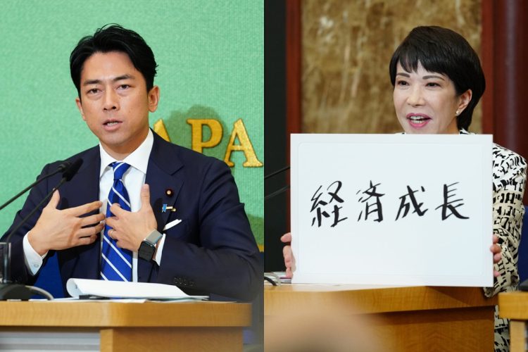 各候補者で「財務省との距離感」はどう違うか（左から小泉進次郎氏、高市早苗氏／時事通信フォト）