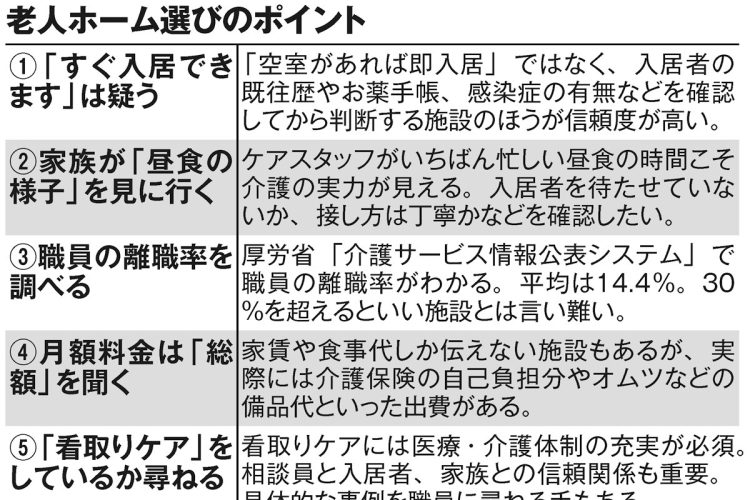 入居前に聞くべきことは？老人ホーム選びのポイント5選