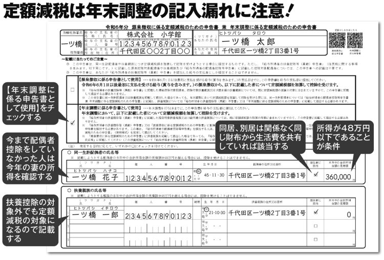 定額減税は年末調整の記入漏れに注意！