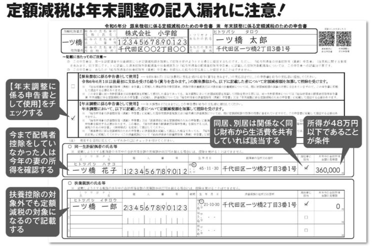 定額減税は年末調整の記入漏れに注意！