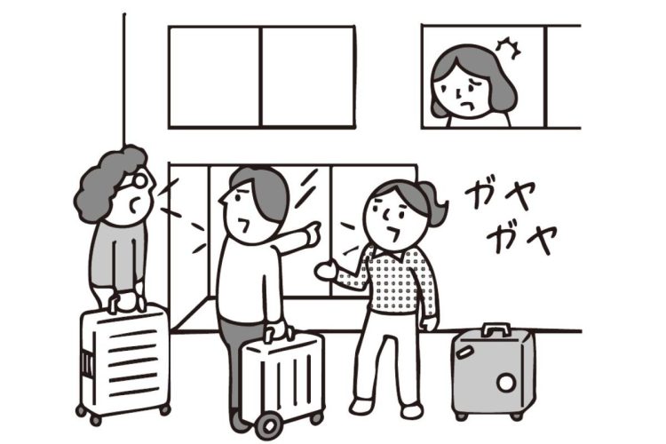 民泊利用者の騒音が酷くて…（イラスト／大野文彰）