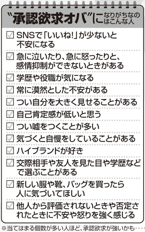 【チェックリスト】当てはまる個数が多い人ほど、承認欲求が強いかも