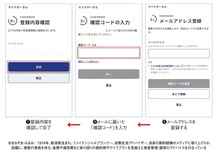 【ステップ2-2】メールアドレスを登録して、メールに届いた「確認コード」を入力