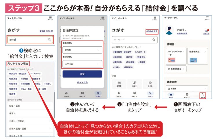 【ステップ3】ここからが本番！自分がもらえる「給付金」を調べる